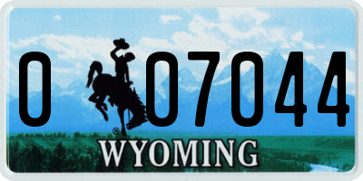 WY license plate 007044