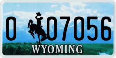 WY license plate 007056