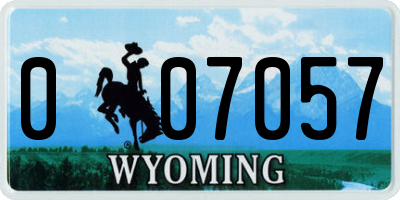 WY license plate 007057