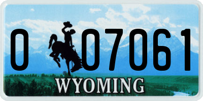 WY license plate 007061