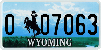 WY license plate 007063