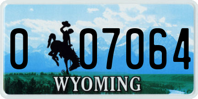 WY license plate 007064