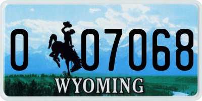 WY license plate 007068