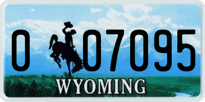 WY license plate 007095