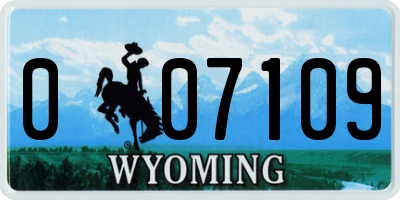 WY license plate 007109