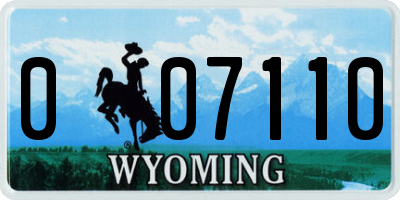 WY license plate 007110