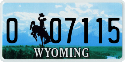 WY license plate 007115