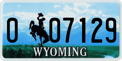 WY license plate 007129