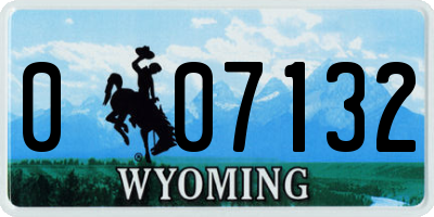 WY license plate 007132