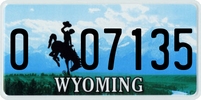 WY license plate 007135