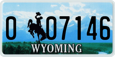 WY license plate 007146