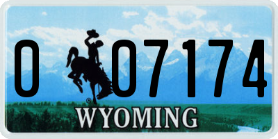 WY license plate 007174