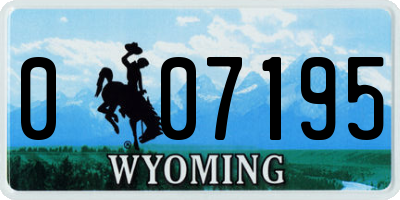 WY license plate 007195