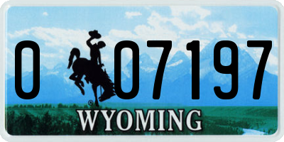 WY license plate 007197