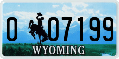 WY license plate 007199