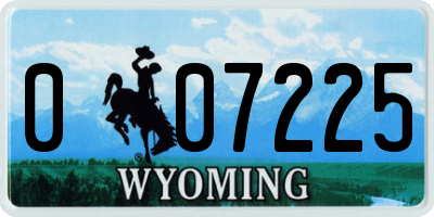 WY license plate 007225