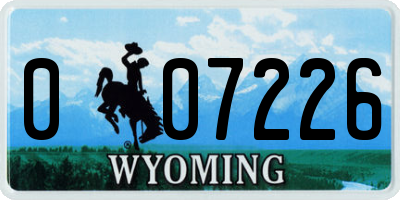 WY license plate 007226