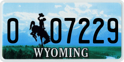 WY license plate 007229