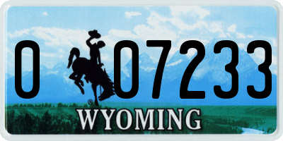 WY license plate 007233