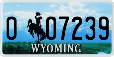 WY license plate 007239