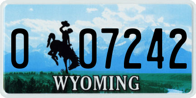 WY license plate 007242