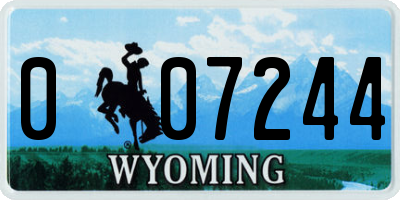 WY license plate 007244