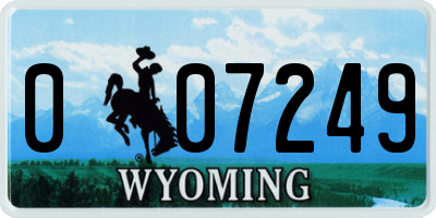 WY license plate 007249