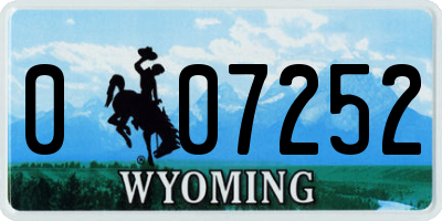 WY license plate 007252