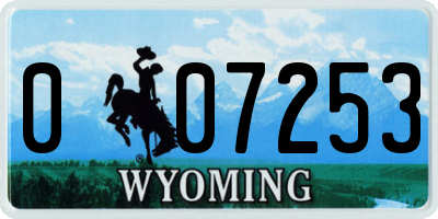 WY license plate 007253