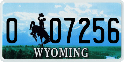 WY license plate 007256