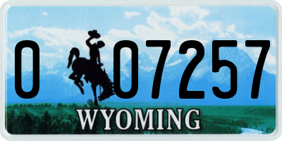 WY license plate 007257