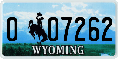 WY license plate 007262