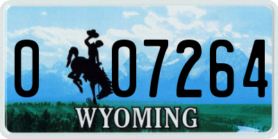 WY license plate 007264