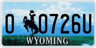 WY license plate 00726U