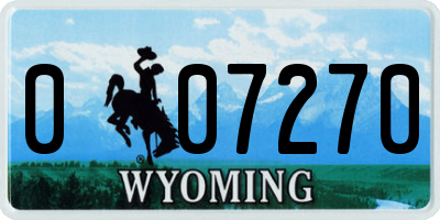 WY license plate 007270