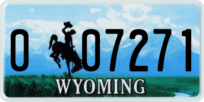 WY license plate 007271