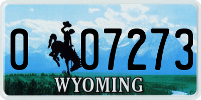 WY license plate 007273