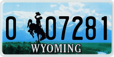 WY license plate 007281