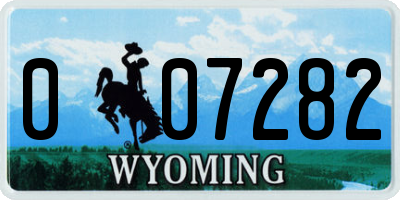WY license plate 007282