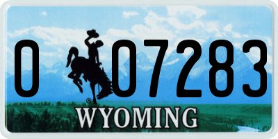 WY license plate 007283