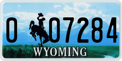 WY license plate 007284