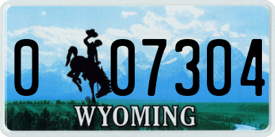 WY license plate 007304