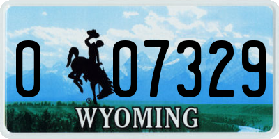 WY license plate 007329