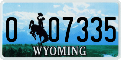 WY license plate 007335