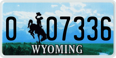 WY license plate 007336