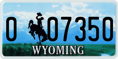 WY license plate 007350