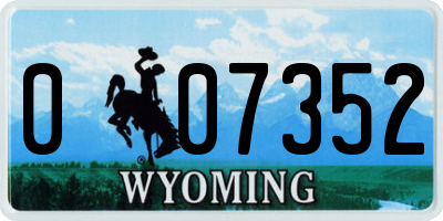 WY license plate 007352