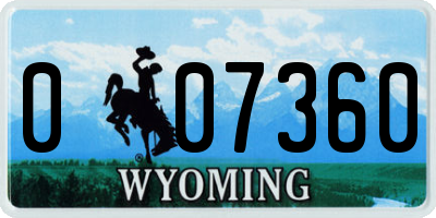 WY license plate 007360