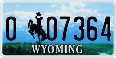 WY license plate 007364