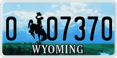 WY license plate 007370